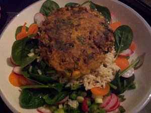 Gluten-free chickpea burger