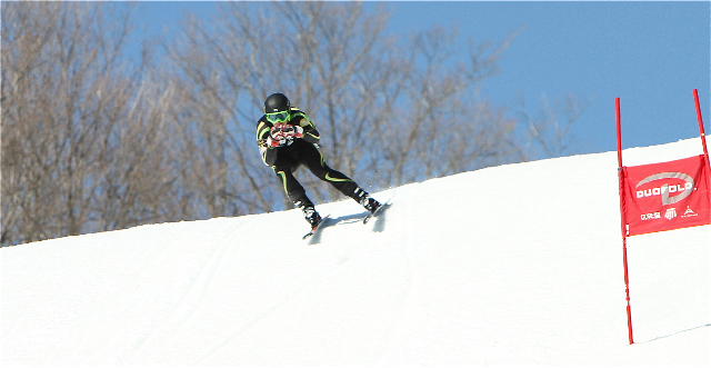 Skiing downhill