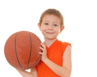 child with basketball