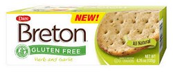Breton Herb and Garlic Gluten-Free Crackers with GFCP & NFCA Certification Seal