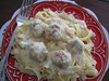 Chicken Meatballs in Wine Cream Sauce 