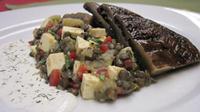 Warm Lentil Salad with Grilled Portabella