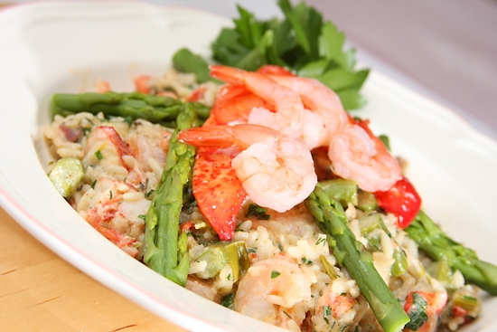 Gluten-Free Lobster Shrimp Asparagus Risotto