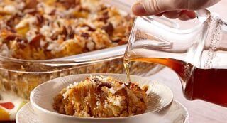 Coconut Pump Bread Pudding with Syrup from McCormick and Thai Kitchen 