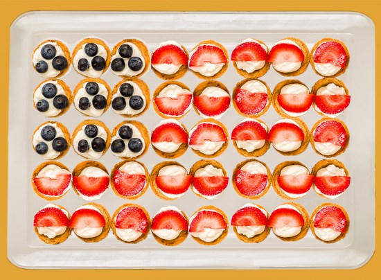 Mini Shortbread Flag Tarts for 4th July