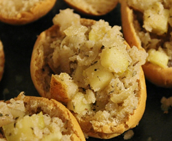 Savory Apple and Pear Twice Baked Ciabatta Rolls