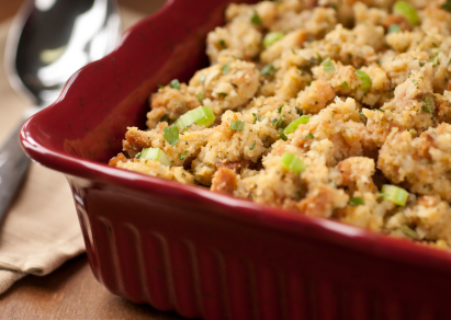 Thanksgiving Gluten-Free Stuffing with Sausage, Golden Raisins and Carmelized Onions