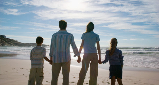Celiac in the Family: Family Standing in the Sand