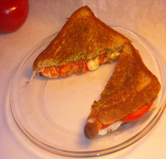 Gluten-Free Grilled Cheese with tomato and pesto