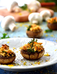 Kale Stuffed Mushroom Caps 