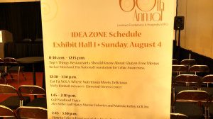 Event schedule on a piece of paper.