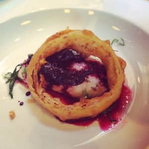 A pastry on a plate.