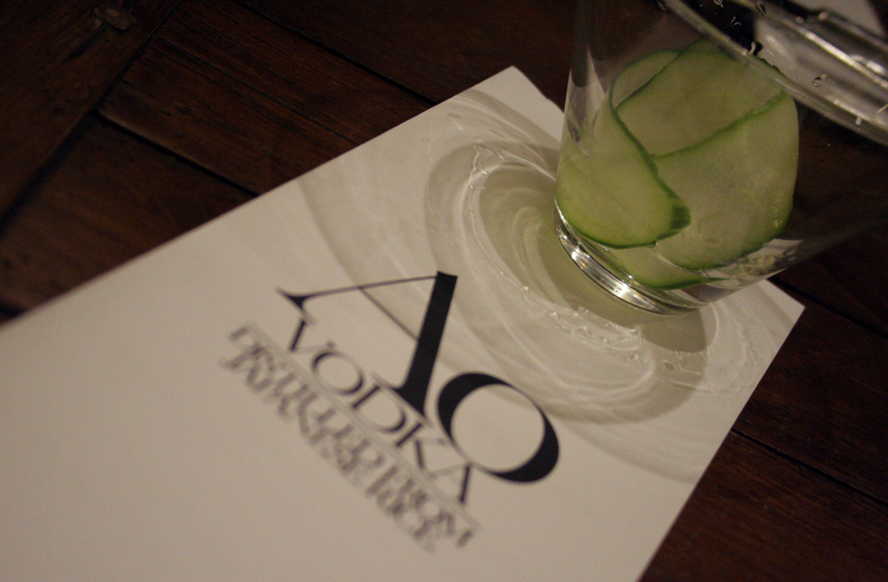 A cocktail on a napkin.