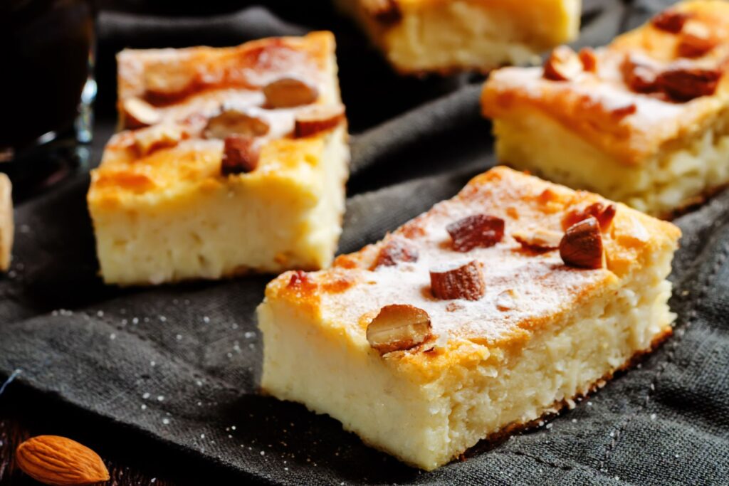 Slices of lemon ricotta cake.