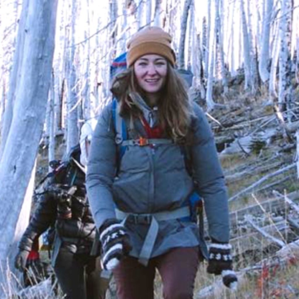 A photo of Kourtney hiking.