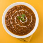 A bowl of dal makhani.