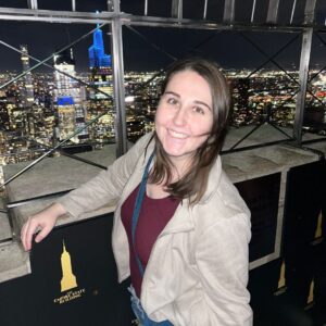 Rachel standing at the Empire State Building