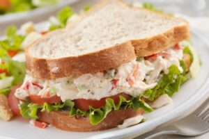 A chicken salad sandwich