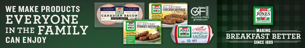 An ad for Jones Dairy that reads, "We make products everyone in the family can enjoy. Making breakfast better since 1889."