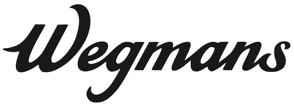 The image shows the word Wegmans written in a bold, black, cursive font on a white background.