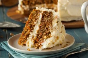 A piece of carrot cake.