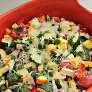 A bowl of zucchini bake