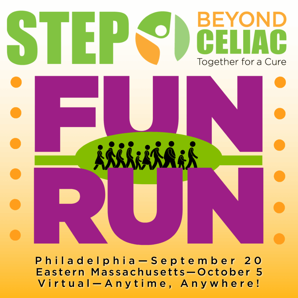 An ad for the 2025 Step Beyond Celiac fun runs. 