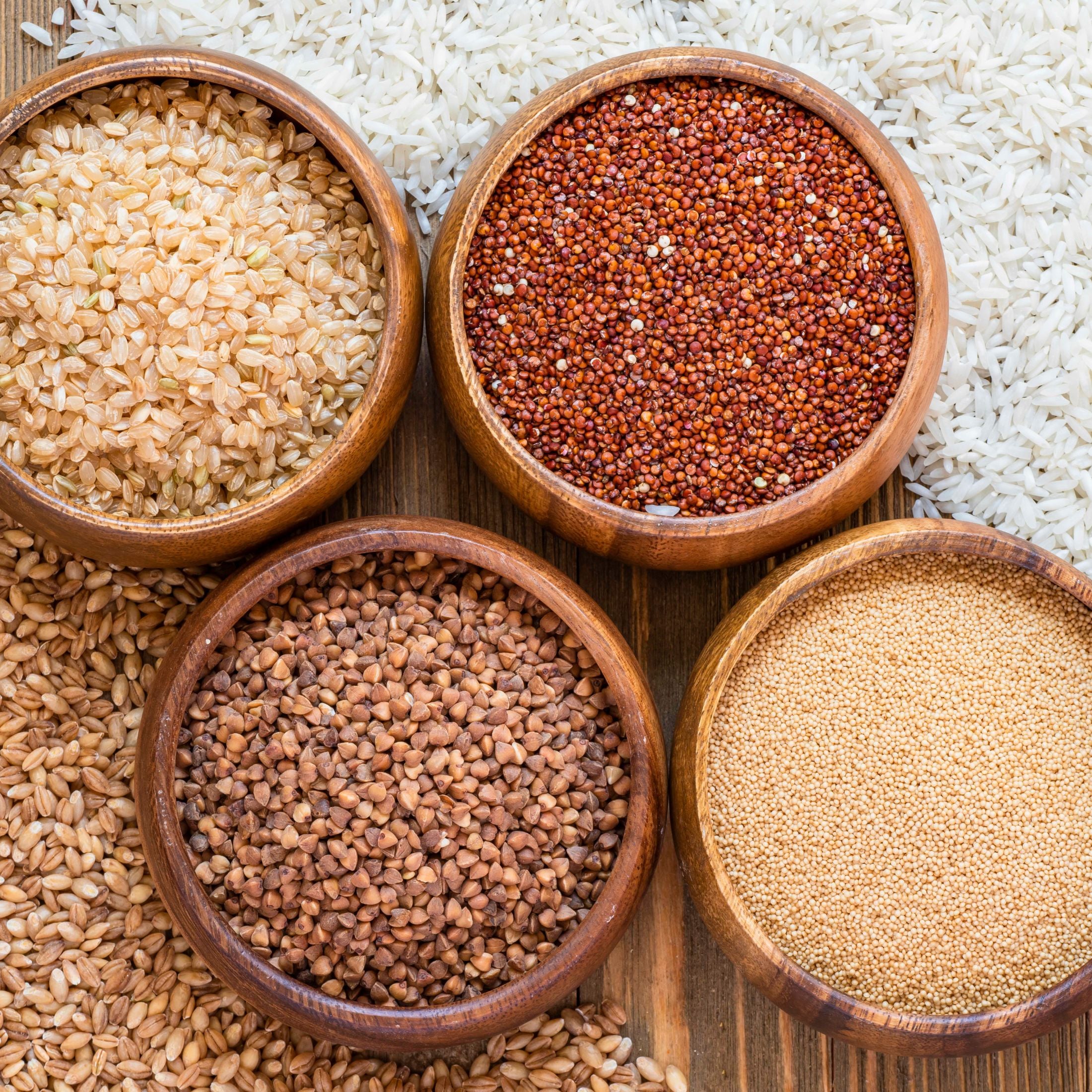 Bowls of ancient grains.