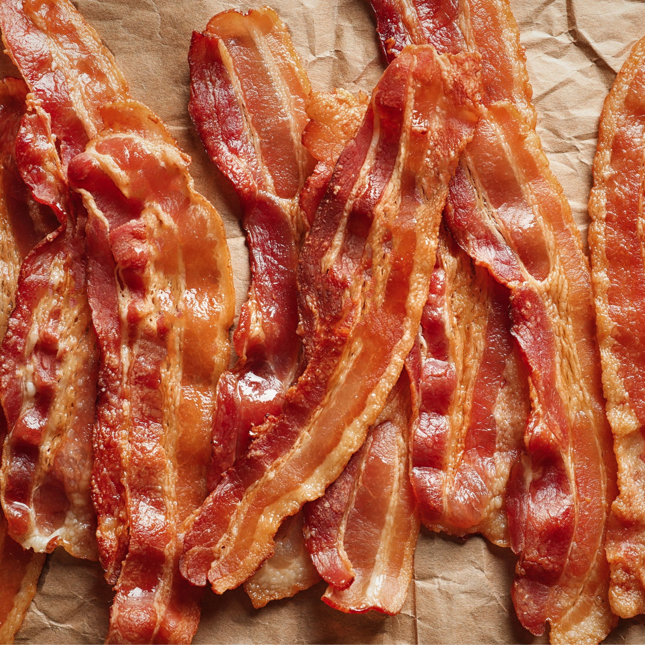 a plate of bacon.