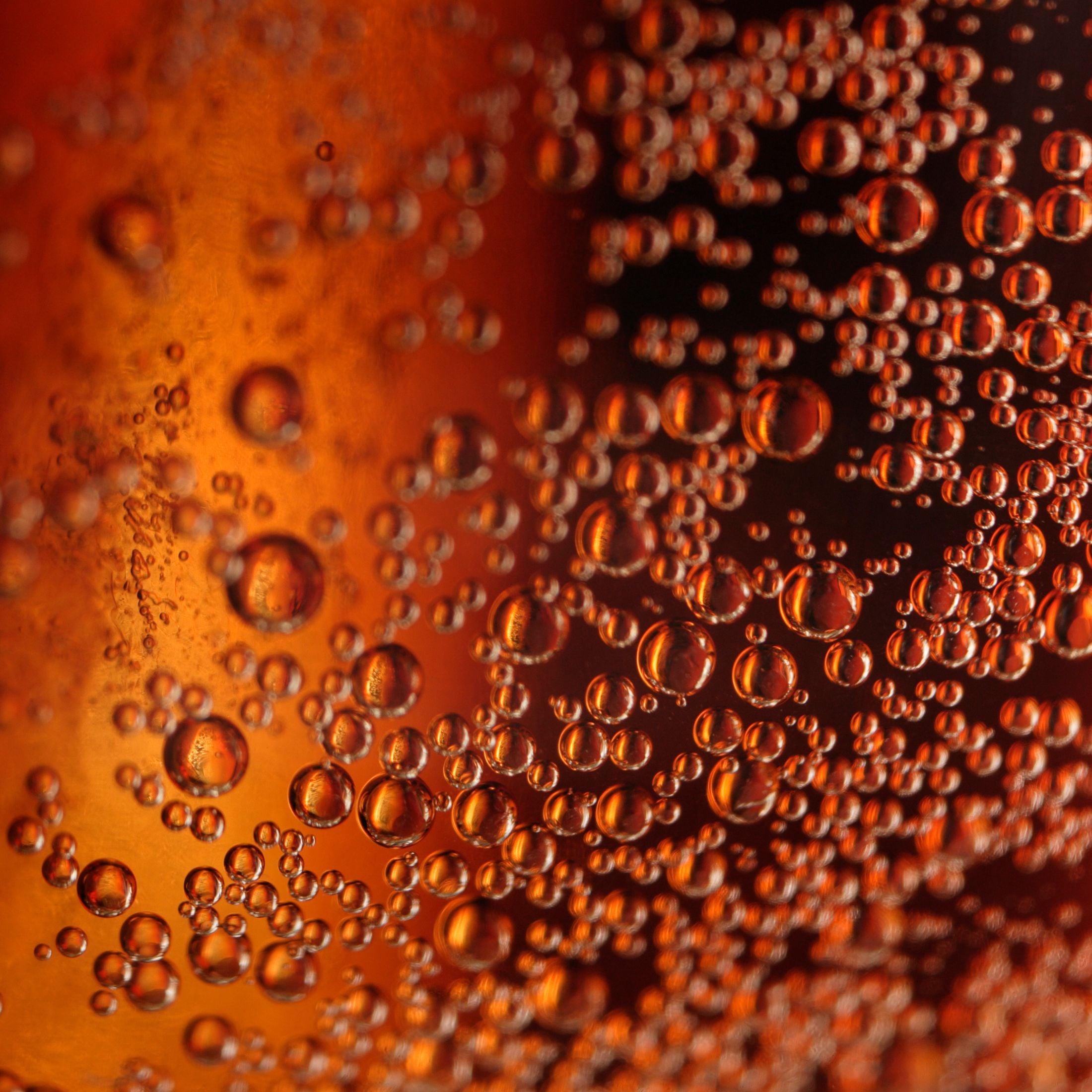 A close up of dark soda. 