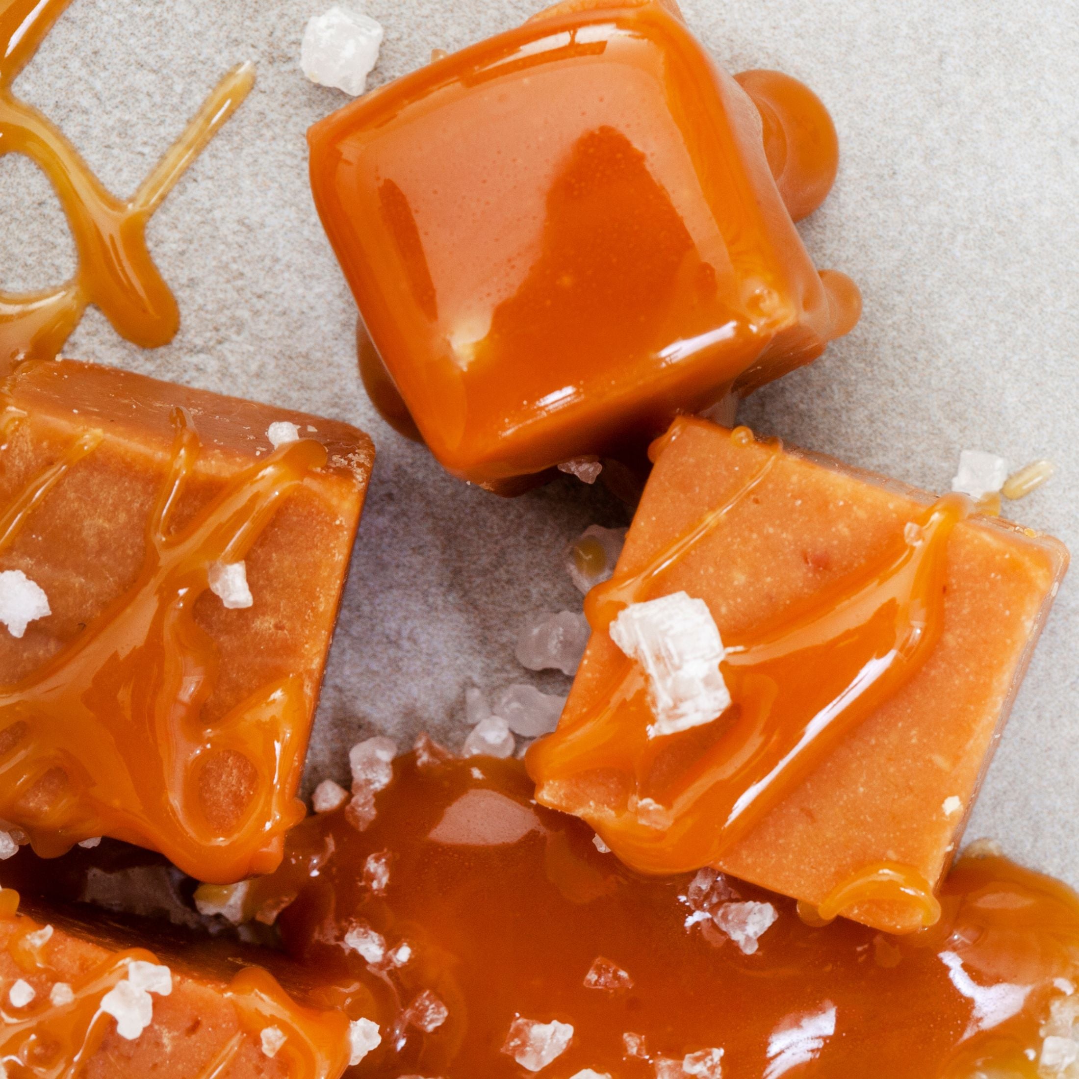Pieces of caramel.