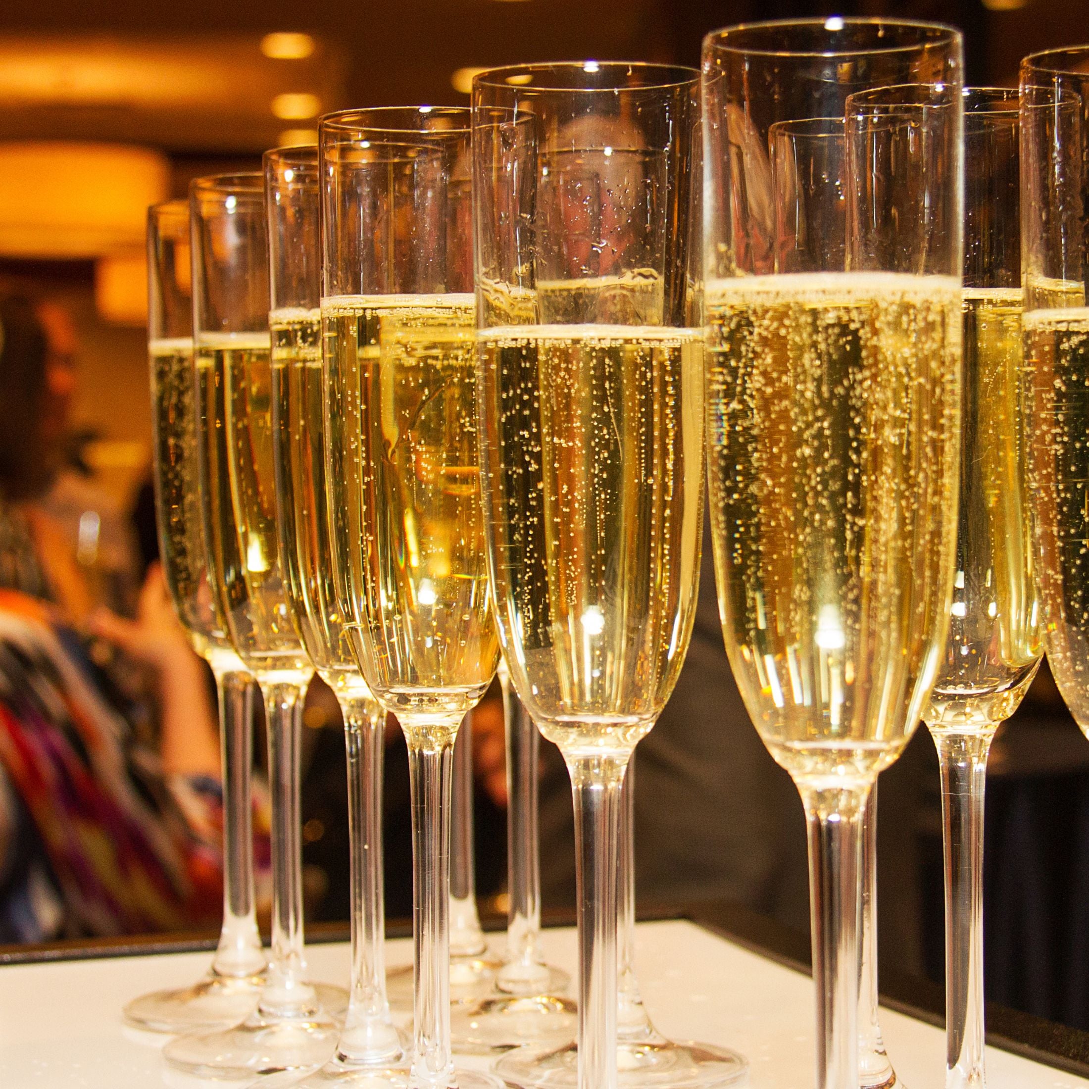 Glasses of champagne.