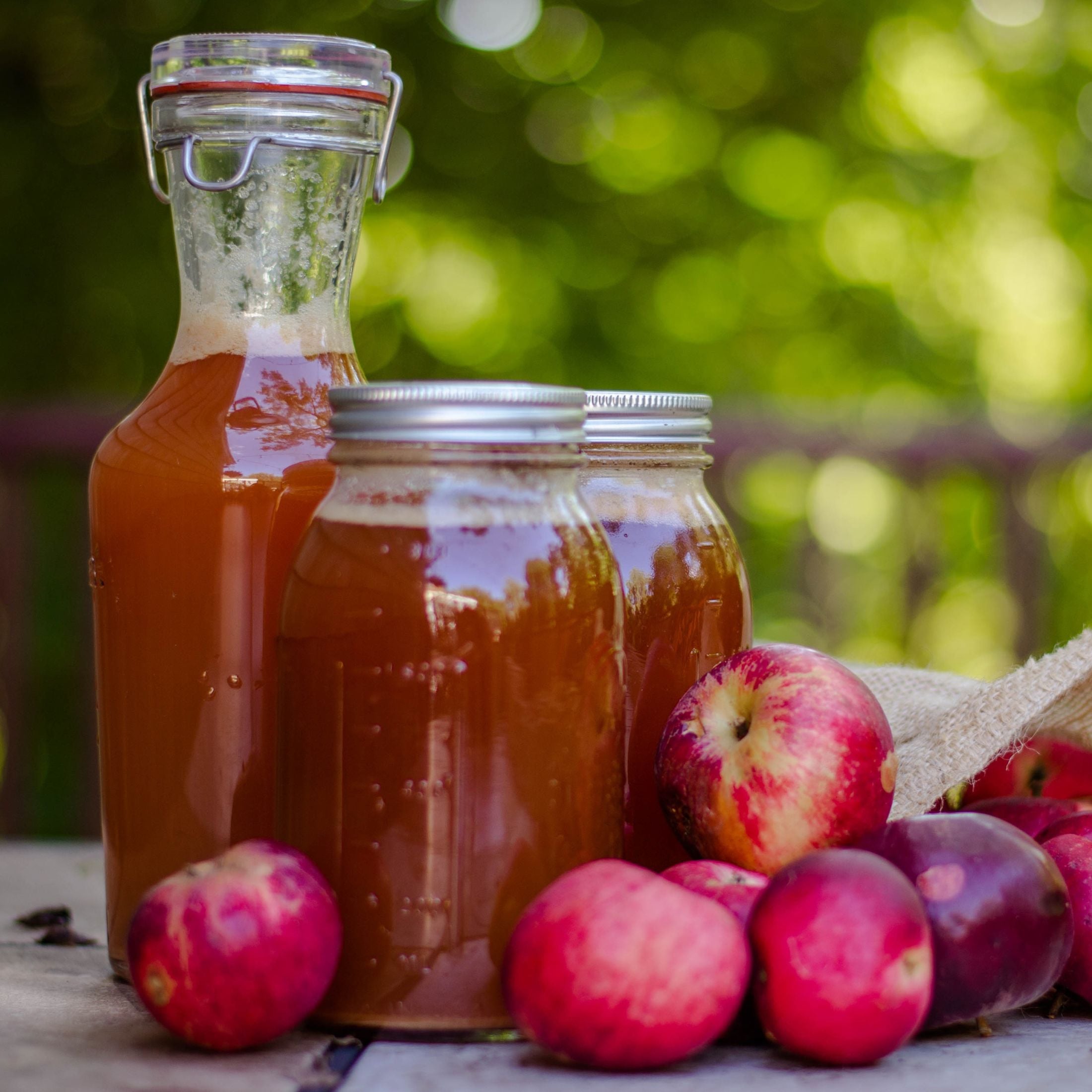 Jars of apple cider.
