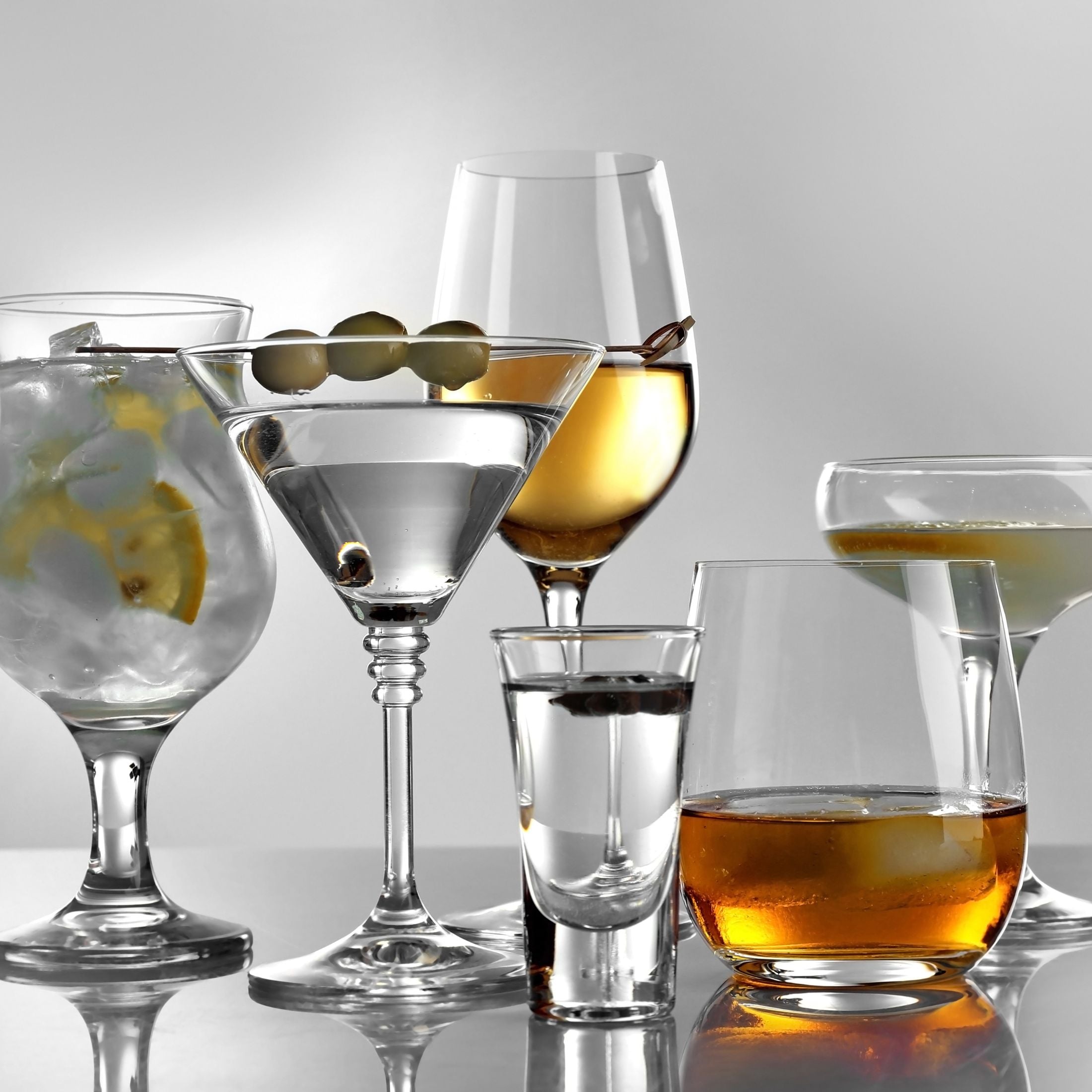 Glasses of distilled liquors. 