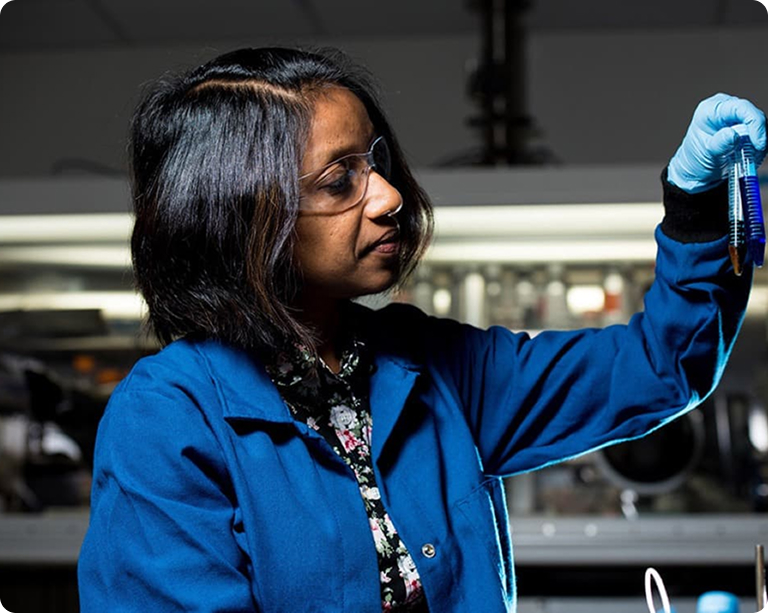 A researcher monitoring a test.