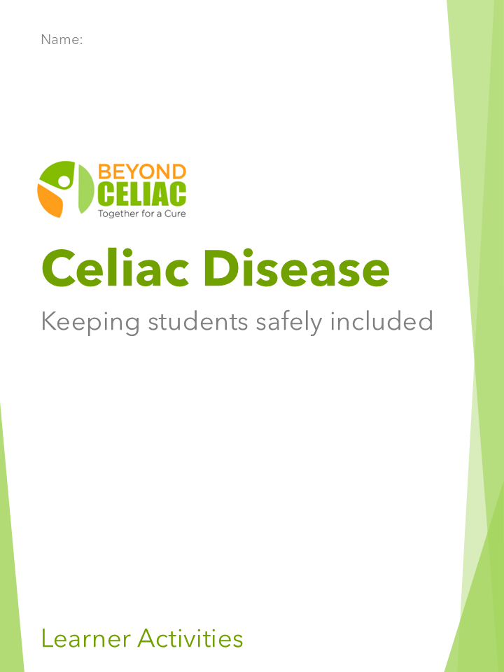 The first page of the Celiac Training for Schools Attendee Learning Packet