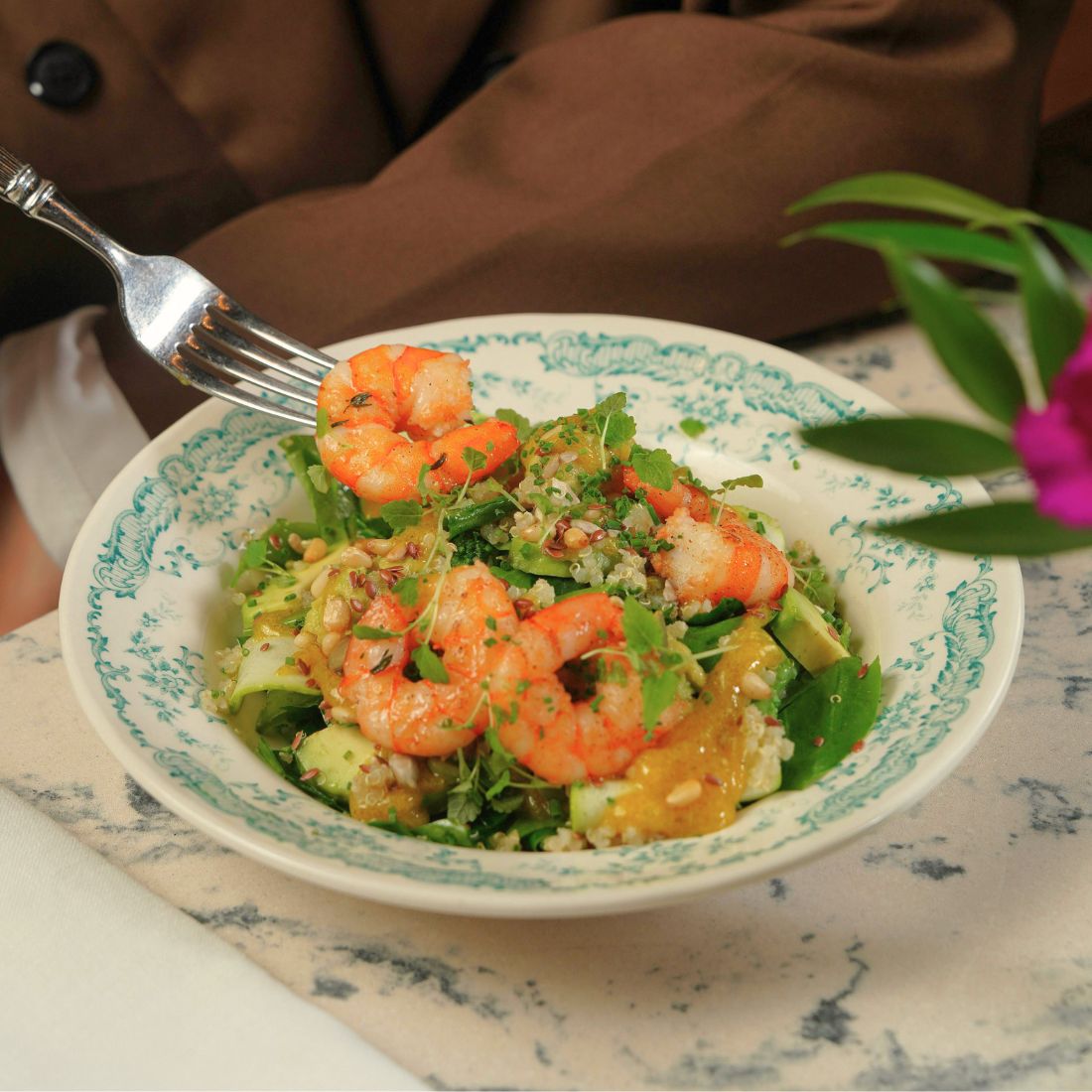 Tropical Shrimp Salad with Lime-Cilantro Dressing